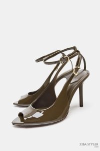 کفش پاشنه بلند زنانه ورنی مصنوعی جلو باز پشت باز زارا – ZARA
