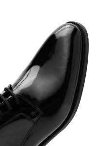 کفش کلاسیک مردانه مشکی چرمی براق بنددار دری مد