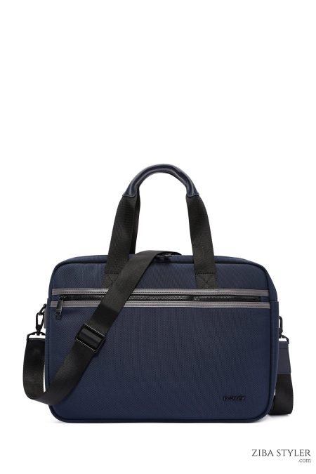 کیف اداری مردانه سرمه‌ای پارچه‌ای بند بلند D-Pack دری مد