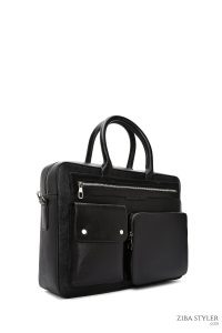 کیف اداری مردانه مشکی بند بلند دری مد