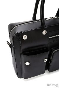 کیف اداری مردانه مشکی بند بلند دری مد