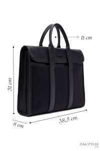 کیف اداری مردانه مشکی پارچه‌ای D-Pack دری مد