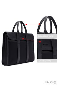 کیف اداری مردانه مشکی پارچه‌ای D-Pack دری مد