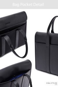 کیف اداری مردانه مشکی پارچه‌ای D-Pack دری مد