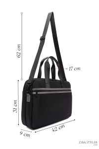 کیف اداری مردانه مشکی پارچه‌ای بند بلند D-Pack دری مد