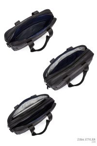 کیف اداری مردانه مشکی پارچه‌ای بند بلند D-Pack دری مد