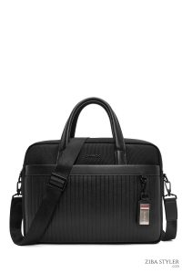 کیف اداری مردانه مشکی پارچه‌ای بند بلند D-Pack دری مد