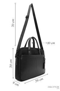 کیف اداری مردانه مشکی پارچه‌ای بند بلند D-Pack دری مد