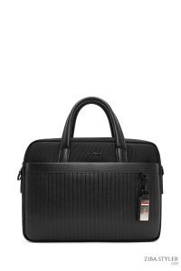 کیف اداری مردانه مشکی پارچه‌ای بند بلند D-Pack دری مد