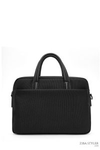 کیف اداری مردانه مشکی پارچه‌ای بند بلند D-Pack دری مد