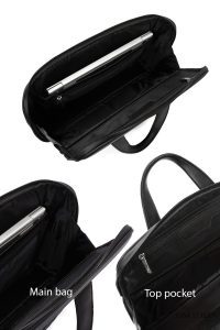 کیف اداری مردانه مشکی پارچه‌ای بند بلند D-Pack دری مد