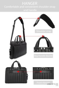 کیف اداری مردانه مشکی پارچه‌ای بند بلند D-Pack دری مد