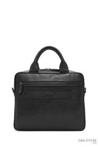 کیف اداری چرمی مردانه مشکی بند بلند دری مد