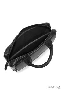 کیف اداری چرمی مردانه مشکی بند بلند دری مد