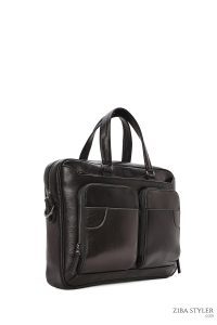 کیف اداری چرمی مردانه مشکی بند بلند دری مد