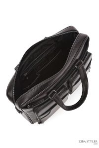 کیف اداری چرمی مردانه مشکی بند بلند دری مد