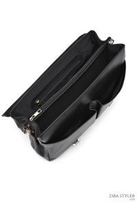 کیف اداری چرمی مردانه مشکی بند بلند دری مد