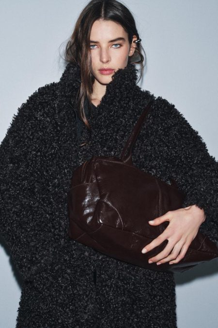 کیف بولینگ زنانه چرمی بزرگ زارا – ZARA