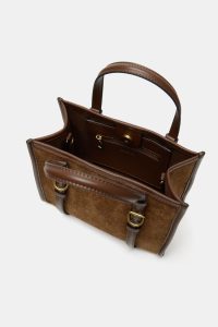 کیف توت زنانه کوچک مخمل کبریتی زارا – ZARA