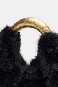 کیف دستی زنانه خز مصنوعی با دسته فلزی زارا – ZARA