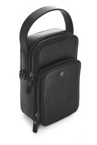 کیف دستی چرم مردانه مشکی دوشی بلند دری مد