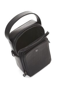 کیف دستی چرم مردانه مشکی دوشی بلند دری مد