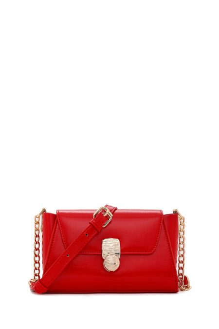 کیف دستی چرمی قرمز رنگ زنانه دری مد