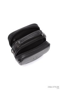 کیف دستی چرمی مردانه مشکی بند بلند دری مد