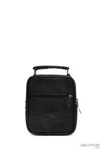 کیف دستی چرمی مردانه مشکی بند بلند دری مد