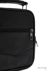 کیف دستی چرمی مردانه مشکی بند بلند دری مد