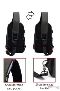 کیف دوشی مردانه سبز ارتشی تکنولوژیک D-Pack دری مد