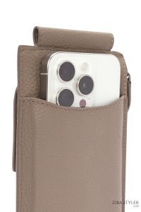 کیف دوشی چرمی مردانه بژ دری مد