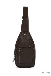 کیف دوشی چرمی مردانه قهوه‌ای دری مد