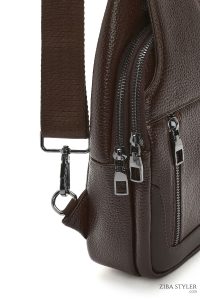 کیف دوشی چرمی مردانه قهوه‌ای دری مد