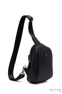 کیف دوشی چرمی مردانه مشکی دری مد