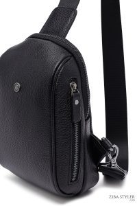 کیف دوشی چرمی مردانه مشکی دری مد