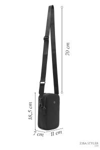 کیف دوشی چرمی مردانه مشکی دری مد