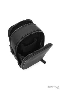 کیف دوشی چرمی مردانه مشکی دری مد