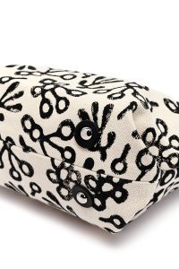 کیف زنانه مینی دستی پارچه‌ای طرح‌دار مشکی چاپ سنگی Kastamonu بند بلند دری مد