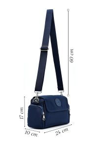 کیف زنانه کراس بادی پارچه‌ای سرمه‌ای دری مد