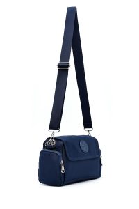 کیف زنانه کراس بادی پارچه‌ای سرمه‌ای دری مد