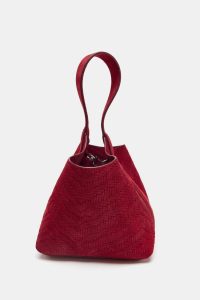 کیف سطلی زنانه جیر چرمی بافت‌دار کوچک زارا – ZARA