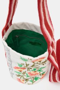 کیف سطلی زنانه پارچه‌ای فانتزی کوچک زارا – ZARA