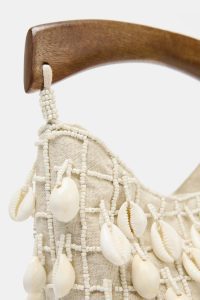 کیف سطلی زنانه پارچه‌ای منجوق‌دوزی زارا – ZARA