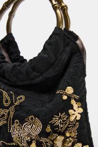 کیف سطلی زنانه کوچک گلدوزی‌شده زارا – ZARA