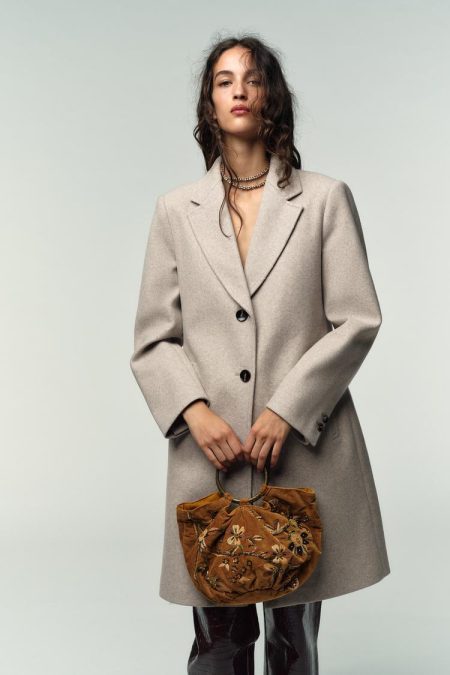 کیف سطلی زنانه گلدوزی افکت مخمل کبریتی زارا – ZARA