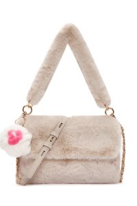 کیف شانه ای زنانه بند بلند بژ دری مد