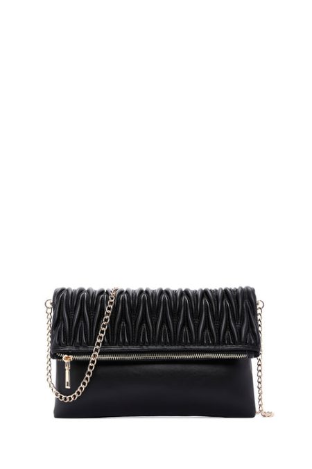 کیف صلیبی زنانه بند بلند زنجیردار مشکی دری مد