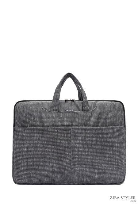 کیف لپ تاپ مردانه خاکستری پارچه‌ای D-Pack دری مد