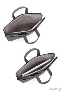 کیف لپ تاپ مردانه خاکستری پارچه‌ای D-Pack دری مد